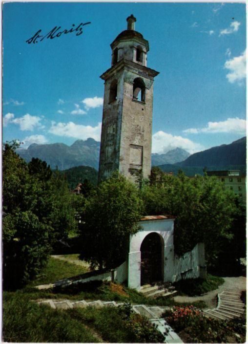 Ansichtskarten: St. Moritz - Der schiefe Turm – Gebraucht aus Binningen von Mountainrider