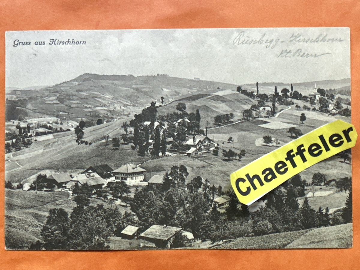 Cartoline postali: Alte Ansichtskarte Gruß, Aus Hirschhorn BE, ca. 1919 – Usato da Zürich venduto da Chaeffeler