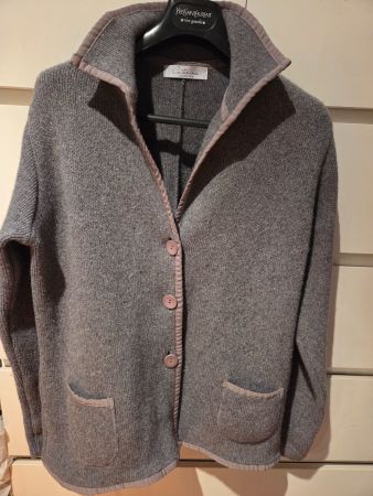 Cardigan in cashemere doppio filo, tg. L
