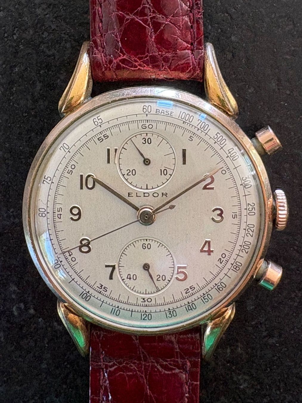 Orologi: Eldor Schaltradchrono Valjoux 37.5 mm – Usato da Arzier-Le Muids venduto da Pharmland