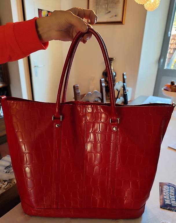 Vera Pelle Borse da donna: Borsa rossa in pelle – Usato da Solduno venduto da bot_7m28