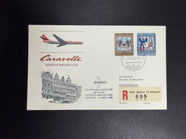 Swissair Erstflugbrief Genf - Brüssel 1965