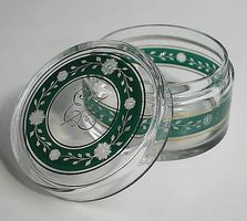 Glasdose mit Deckel antik