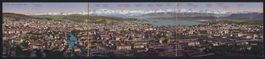 Klapp-AK Zürich, Stadtpanorama mit den 