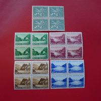 1956, B76-B80 (Pro Pa) ** postfrische Viererblöcke, K: 60.-+