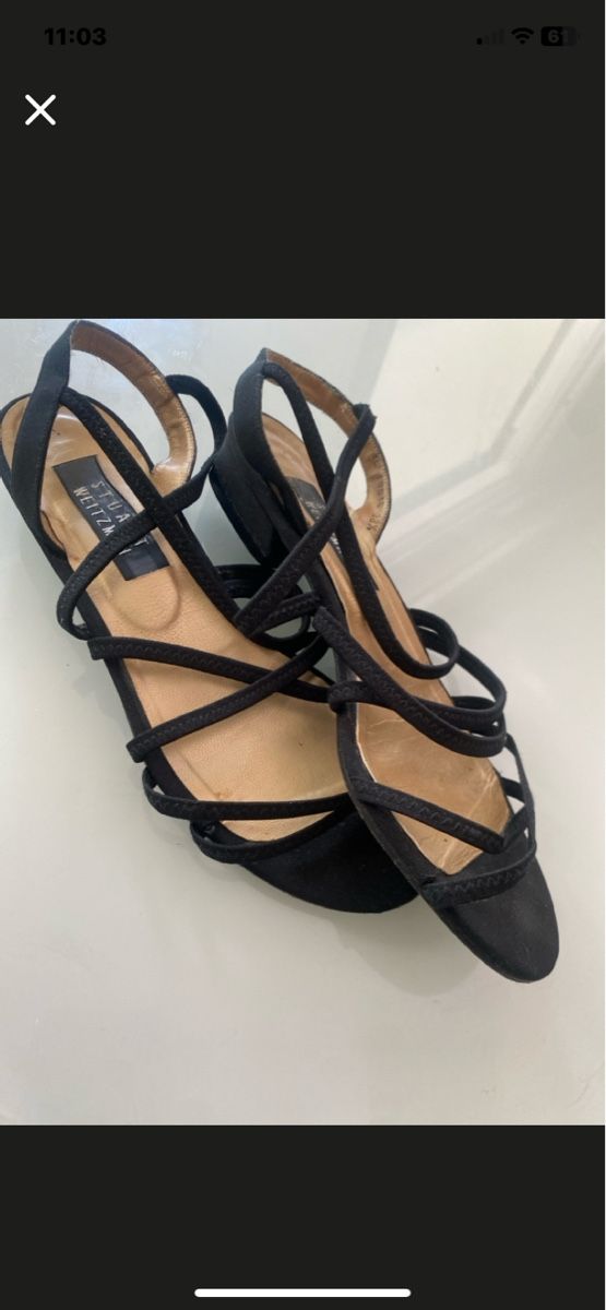 Stuart Weitzman Scarpe da donna: Sandales Stuart Weitzman noires, taille 38.5 - Été! – Usato da Geneve venduto da pat_p76n 6