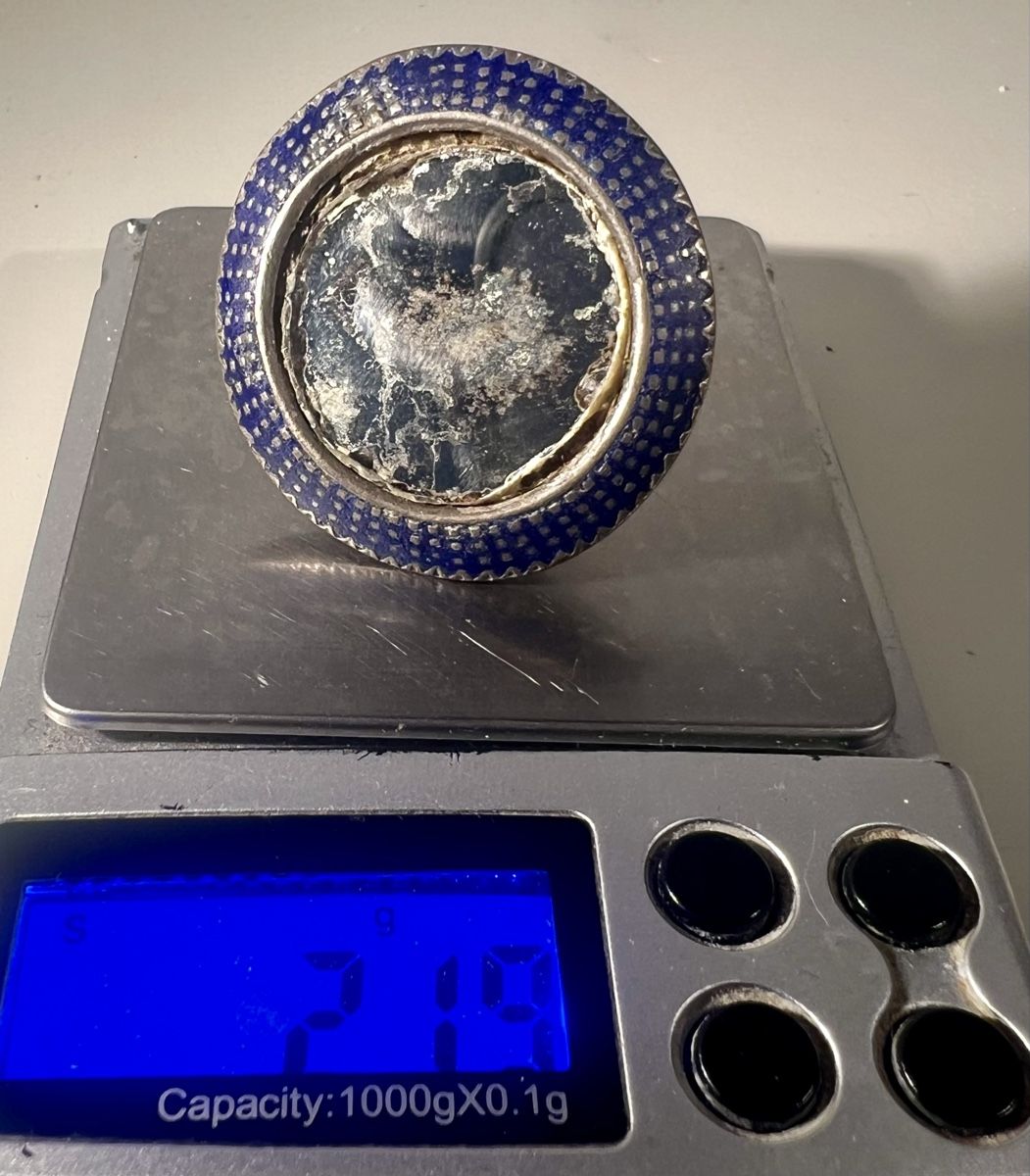 Anelli: Bague MULTAN argent a émail bleu  profond, pièce rare – Usato da Genève venduto da DELIRBEADS 9