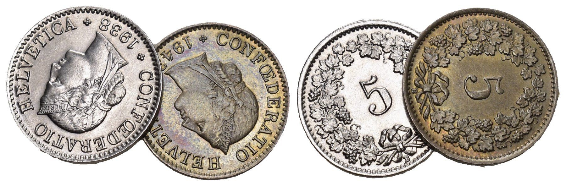 Tutti le monete: Schweiz 1938+1943 – Usato da Bern venduto da numismatictops