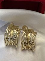 Boucles d'oreilles créoles dorées torsadées bon état