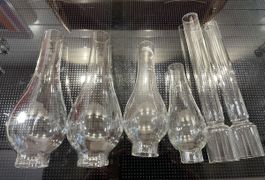 6 verres de lampe à pétrole Vintage