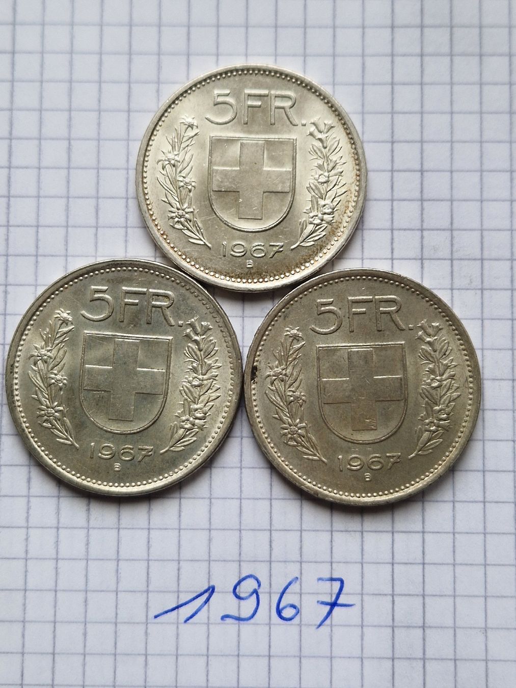 Alle Münzen: 5 Franken Silber, 1967 – Gebraucht aus Alterswil FR von Paseo0