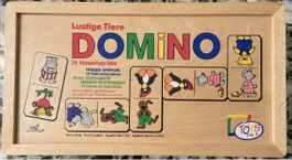 Lustige Tiere Domino aus 28 Massivholz-Teilen von Toys pure