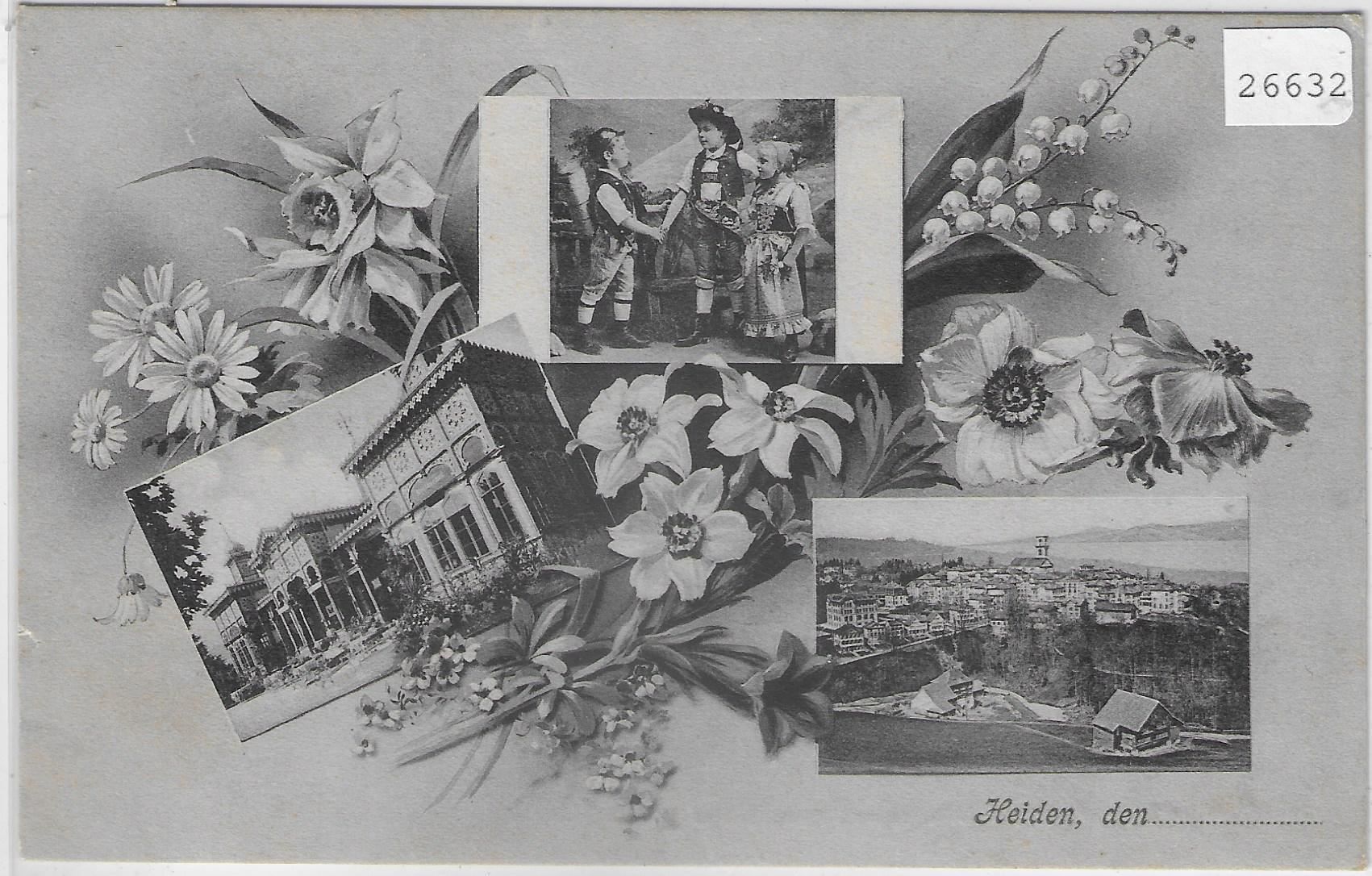 Cartoline postali: Heiden - Multiview - Jugendstil-Karte – Usato da Ettingen venduto da Kartenplanet