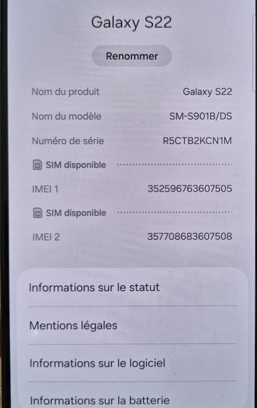 Samsung Portables: Samsung S22  – D'occasion à Chermignon par julian91 2