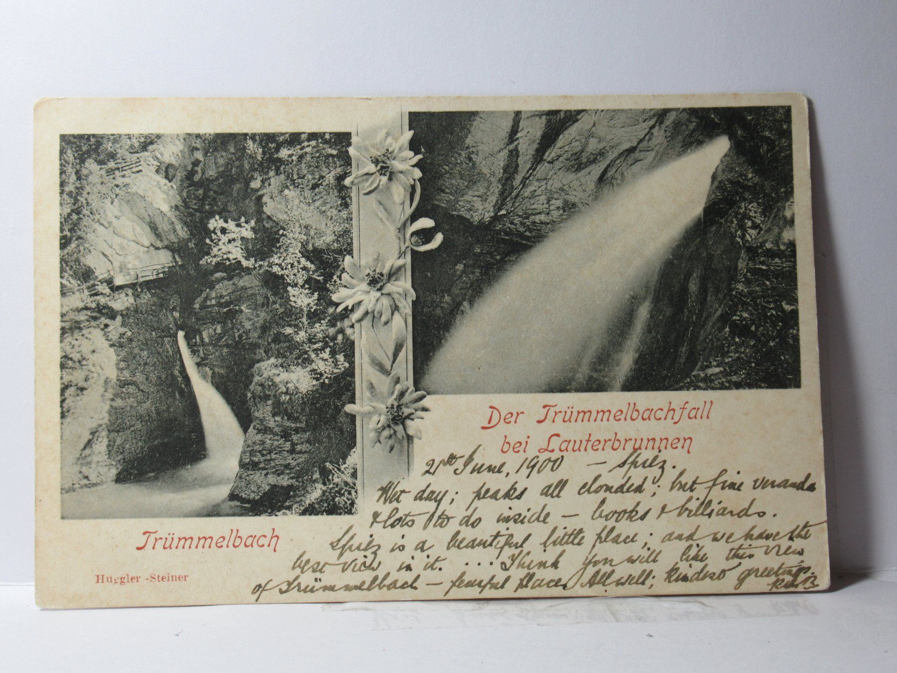 Cartoline postali: Trümmelbachfall  bei Lauterbrunnen , Litho 1900 – Usato da Grenchen venduto da Bluemchen1900