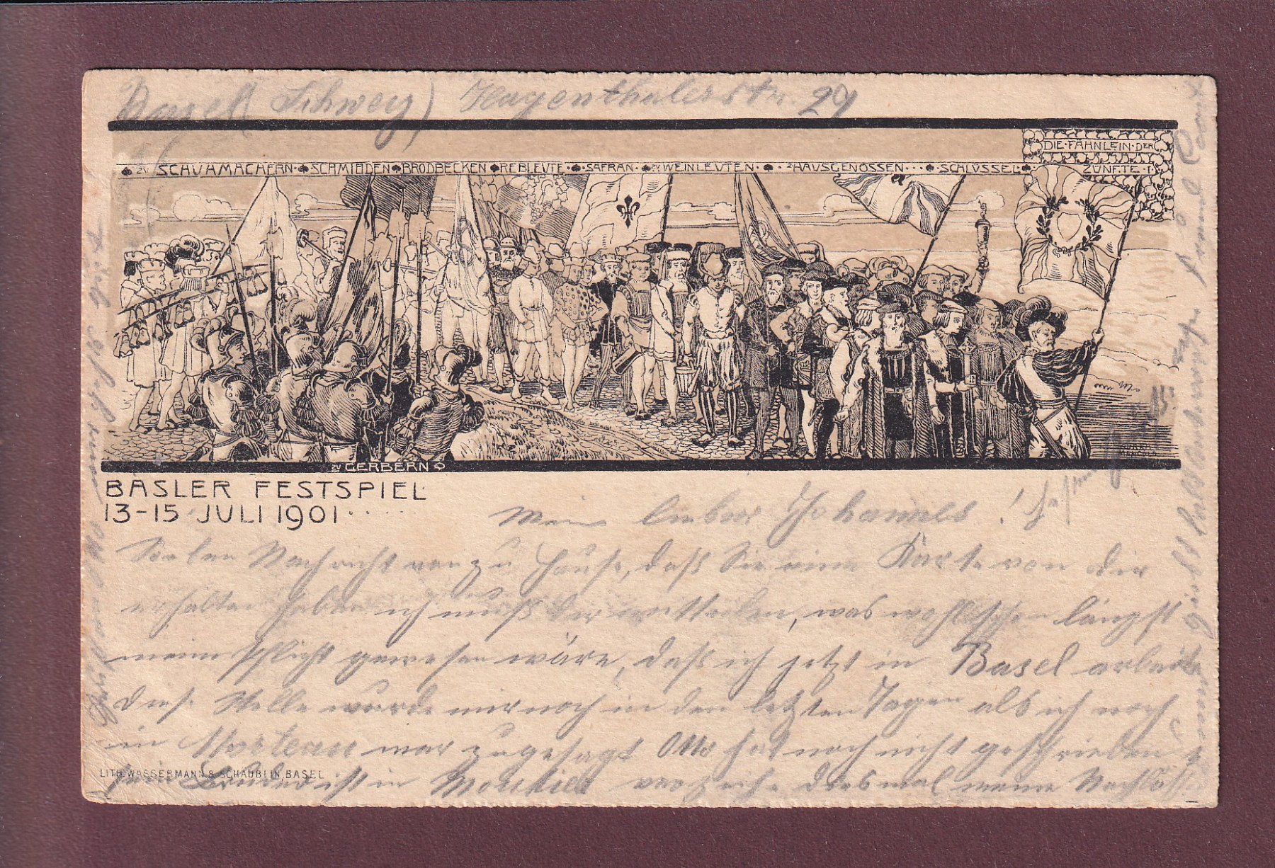 Cartoline postali: BASEL - Festspiel 1901 // Eckbug // – Usato da Pully venduto da nicecards