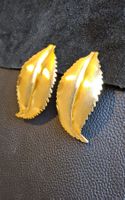 Trendige Goldene Blätter Ohrclips Vintage
