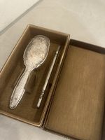 Vintage versilbertes Bürsten- und Kamm-Set – Alpacca