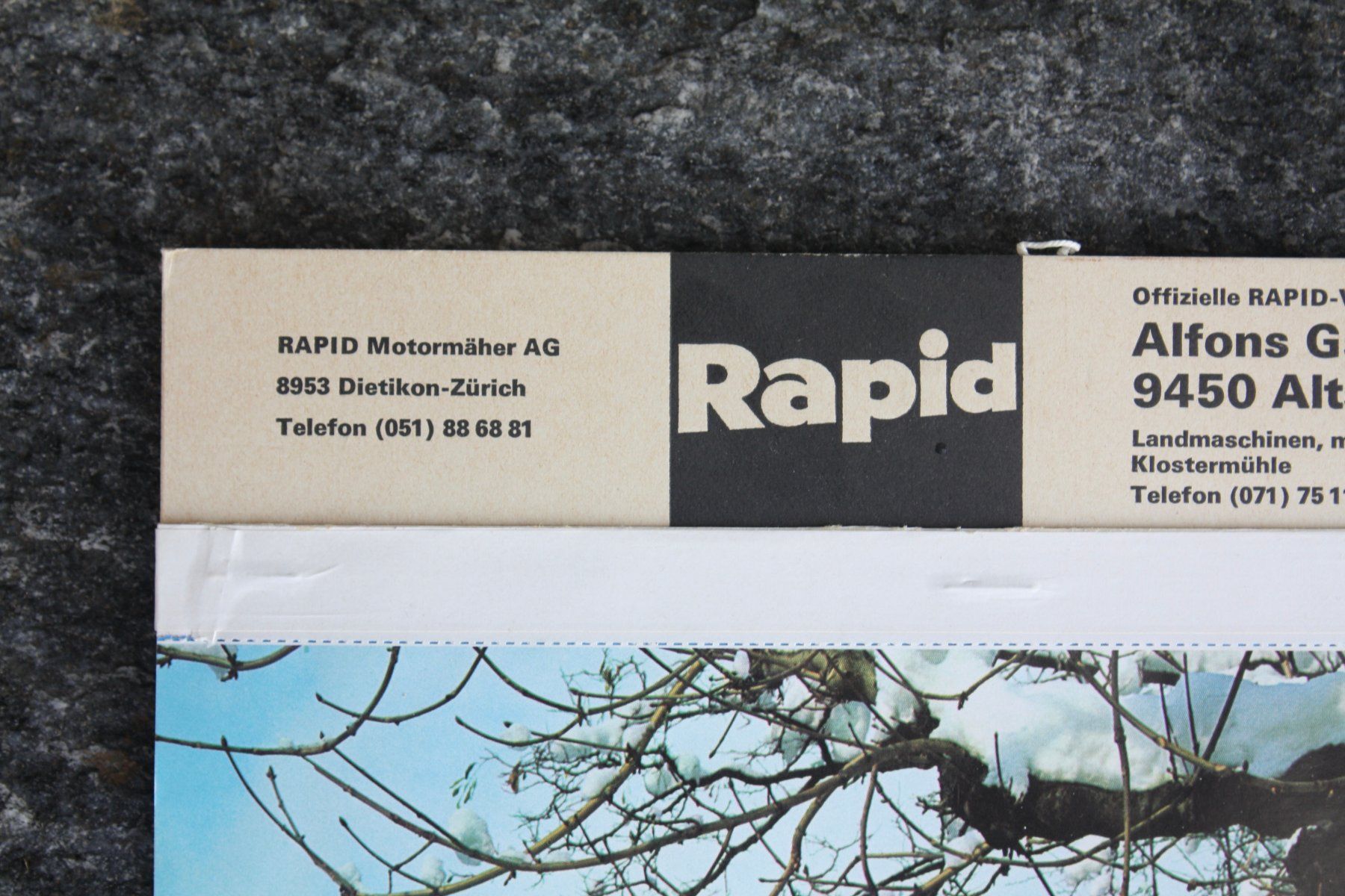 Kalender: Rapid-Jahreskalender 1967 – Neu (gemäss Beschreibung) aus Altstätten SG von alpalfa