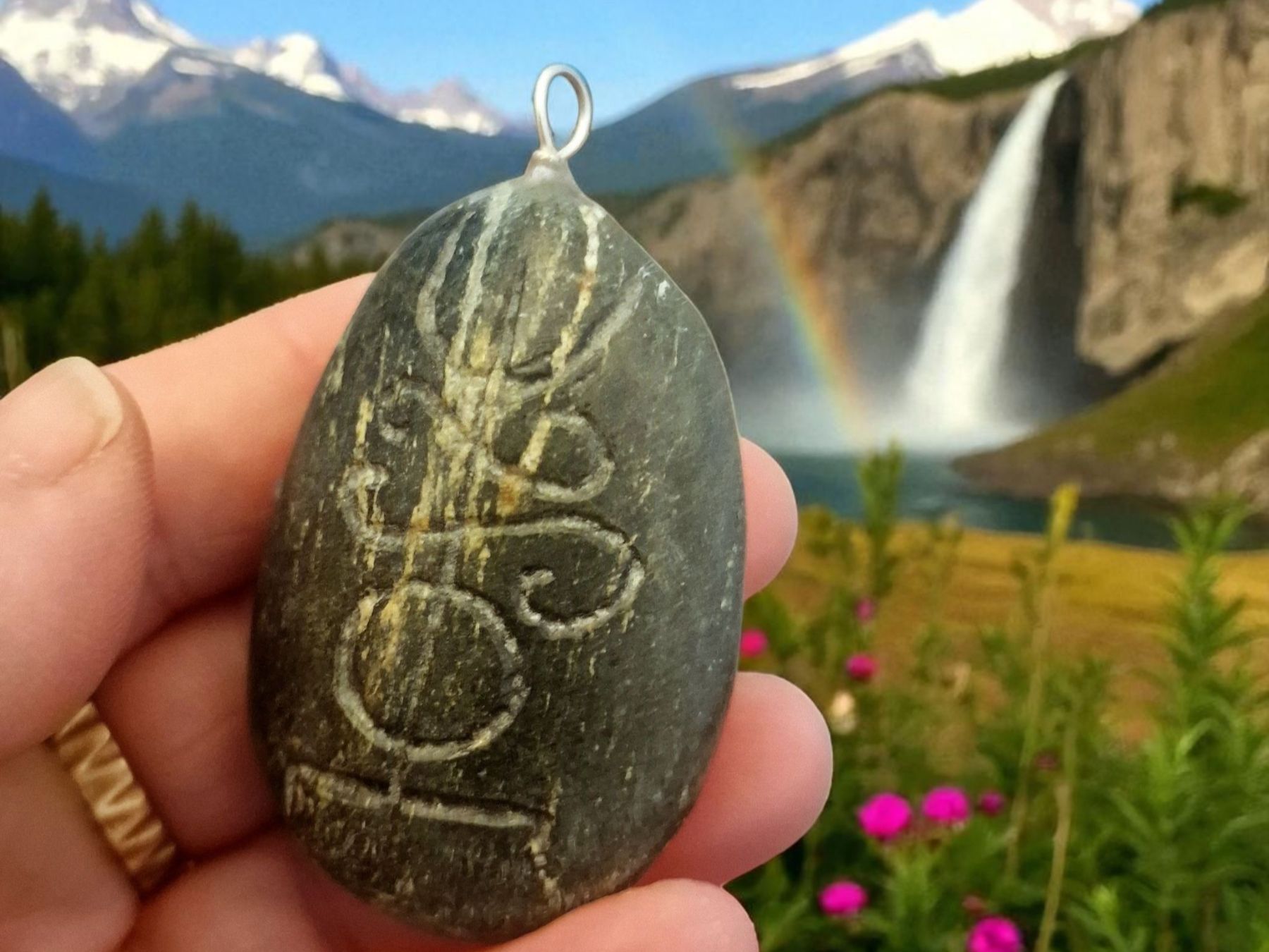 Anhänger: Flussstein-Amulett Pekkur – Neu und originalverpackt aus Aarau von Schmuckhoehle_MD 2