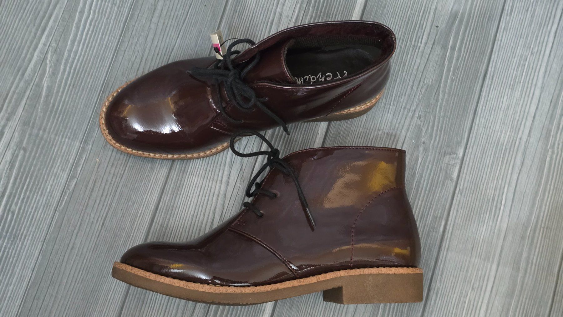 Scarpe da donna: Prendini Lack Schnürschuhe - 37 - Bordeaux / Weinrot – Nuovo (secondo la descrizione) da Thalwil venduto da VitaMini 5