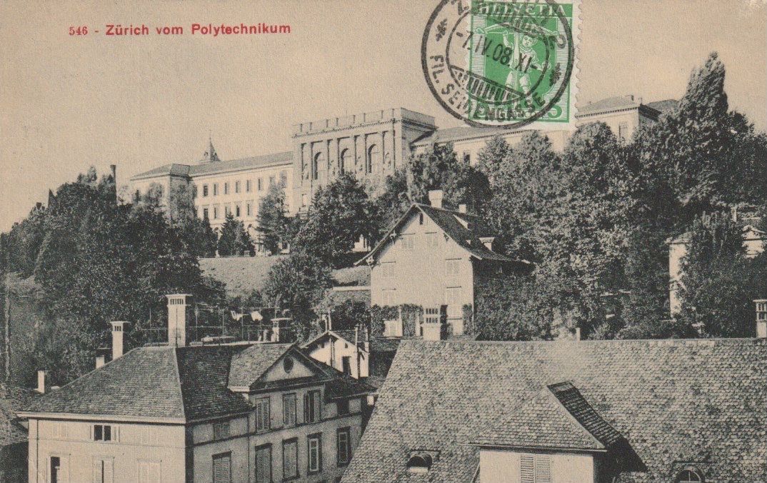 Cartoline postali: CH 69 Zürich vom Polytechnikum, 1908 – Usato da Freienbach venduto da Bhaltis
