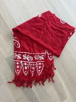 Roter Sarong mit Gecko Muster, 100% Rayon
