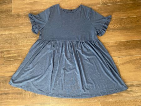 Kleid mit Rüsschen-Ärmel blau Gr. 4XL / 48 - 52