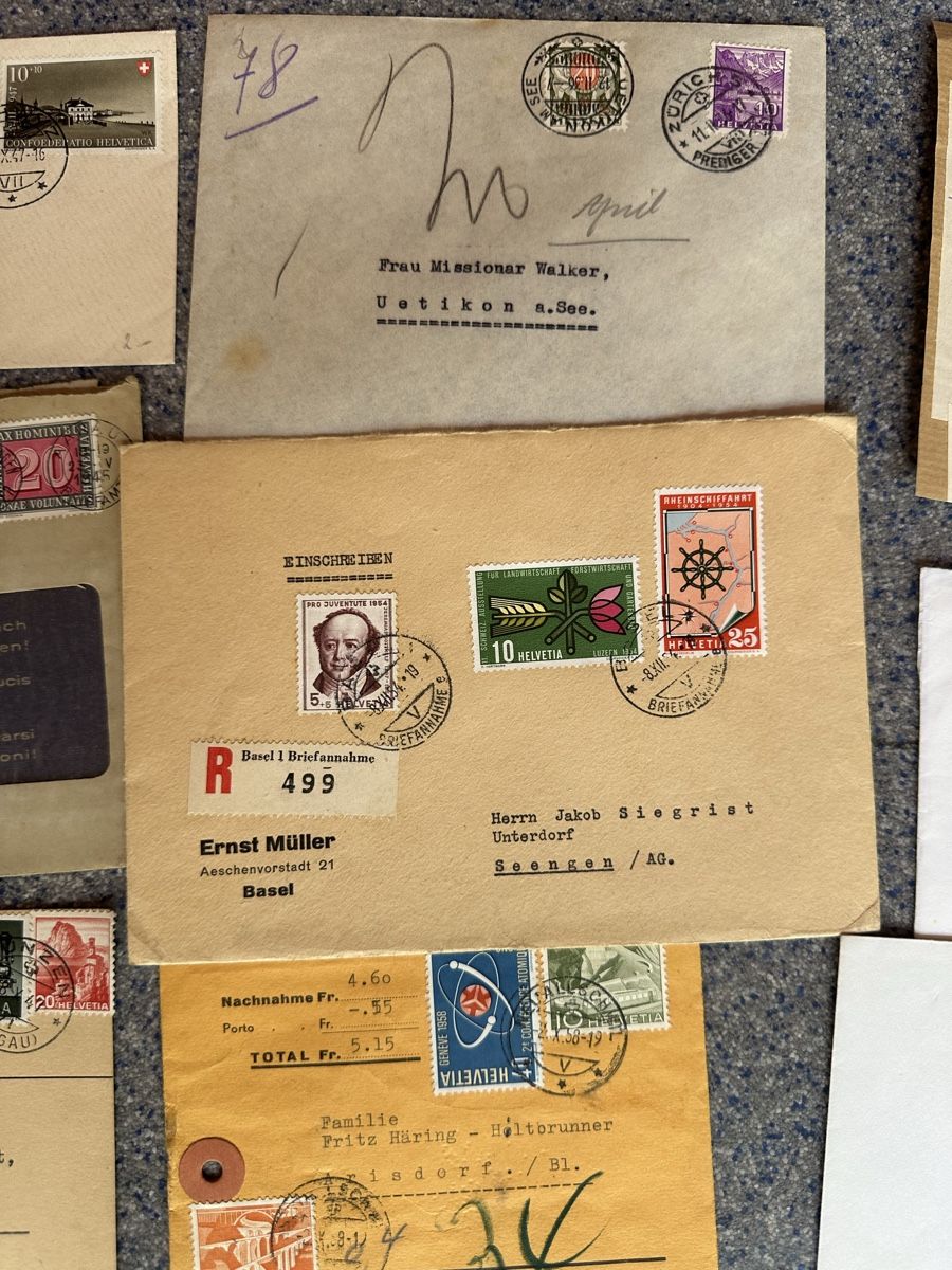 Alle Briefmarken: Schweiz - 107 Bedarfsbriefe ab 1911  – Gebraucht aus Schmitten / FR von Samsara169 3