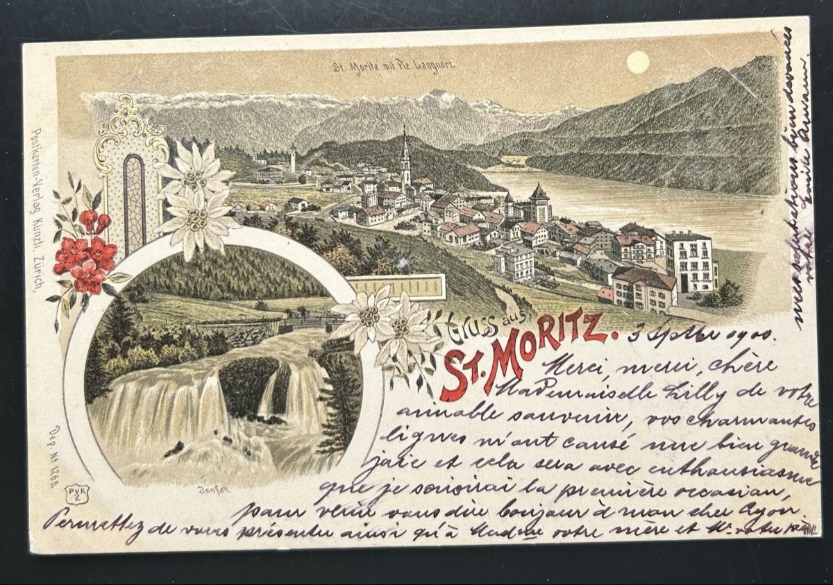 Cartoline postali: Gruss aus St.Moritz Litho  – Usato da Horw venduto da Tellbub
