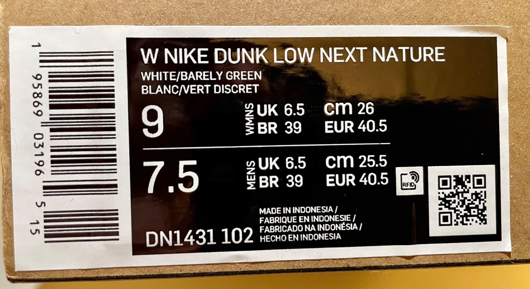 Nike Scarpe da uomo: NEU!!!! - Nike Dunk Low Next Nature White Mint - Grösse 40,5 – Nuovo e nell'imballaggio originale da Jonschwil venduto da comercio 5