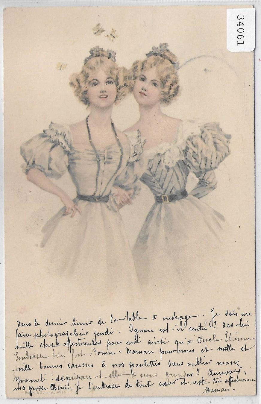 Cartoline postali: Mode - Damen - Couple - Femmes 1899 – Usato da Ettingen venduto da Kartenplanet