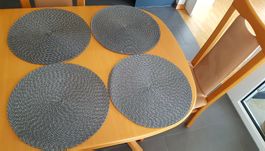 Set de table tressé rond gris