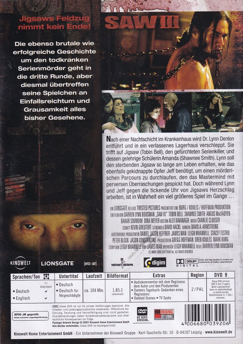 Tutti i DVDs: DVD ab Fr. 1.--, SAW III – Usato da Lausen venduto da Mondeo10628 1