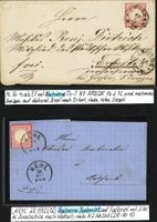 Deutsches Reich: 3 Frankaturen, m. 2  nachverwendete Stempel