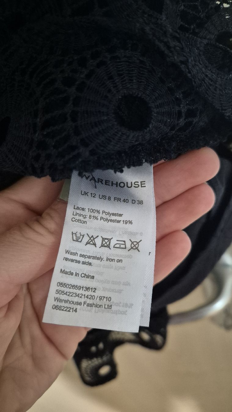 Vestiti: Warehouse Spitzenkleid, Gr. 38, Dunkelblau – Usato da Winterthur venduto da vss_h665 3