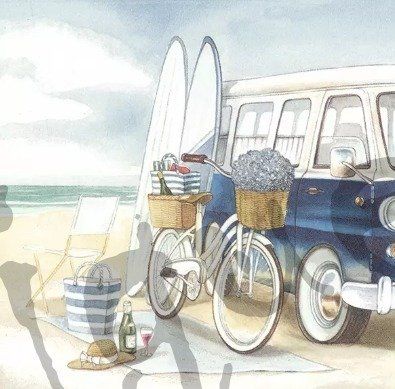 Tovaglioli: Serviette chill after surfing (1246) 2Stk. – Nuovo (secondo la descrizione) da Schlatt TG venduto da kreativ-atelier