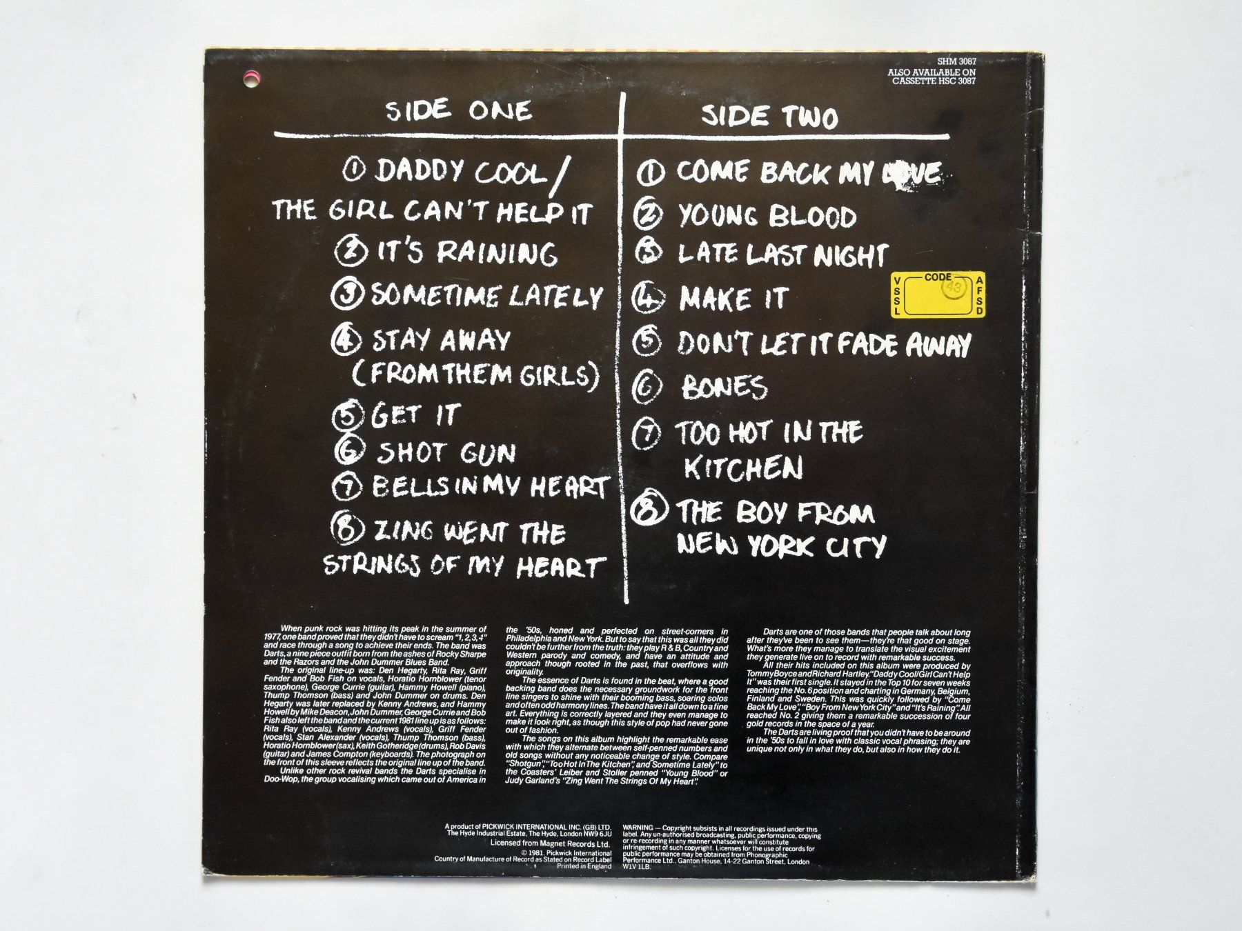 Dischi in vinile: Darts ‎- Double Top – Usato da Belmont-sur-Yverdon venduto da ag97 1
