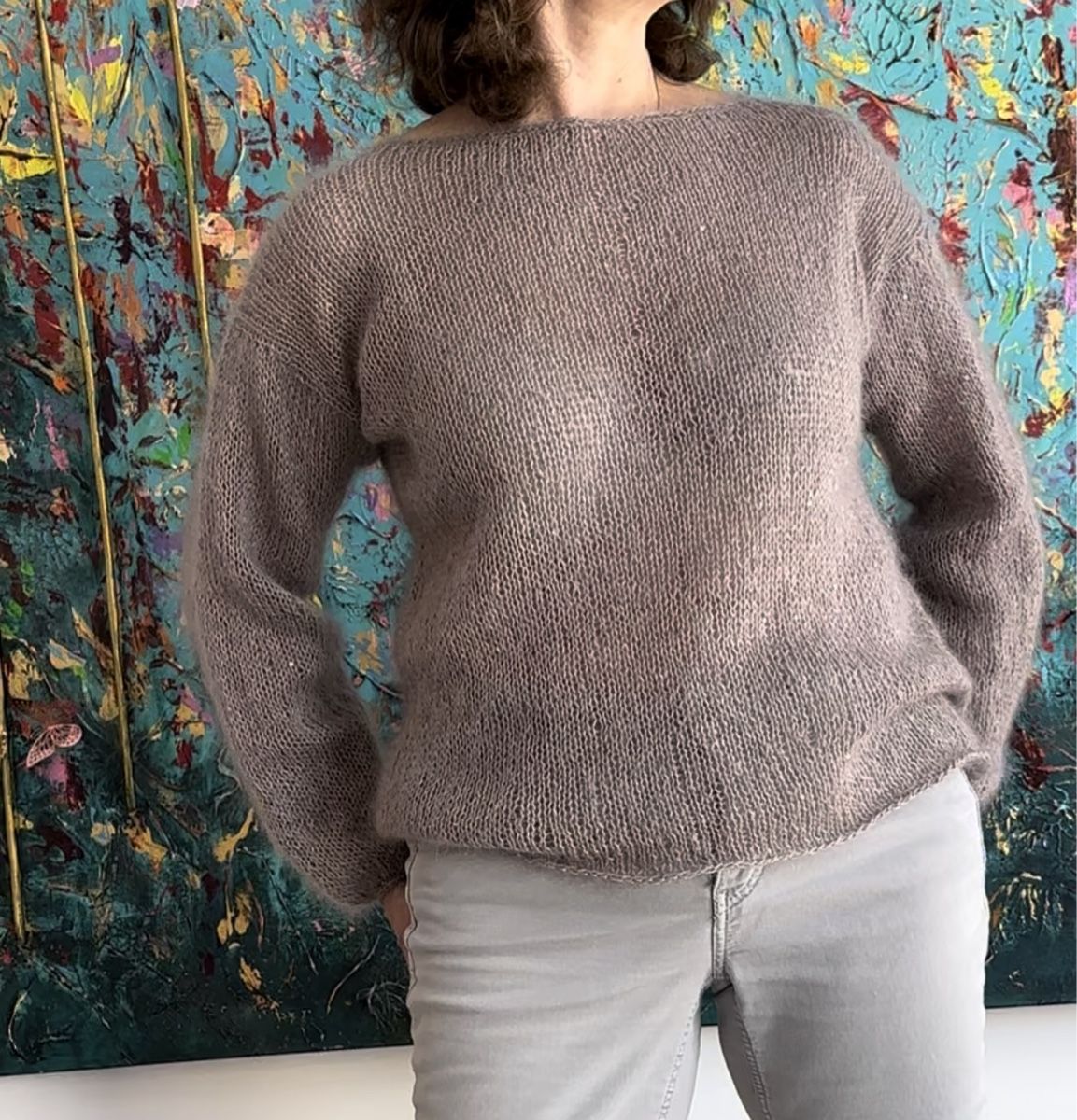 Maglioni & Felpe: Luxuriöser handgestrickter Mohair Pullover mit Netzstruktur – Nuovo e nell'imballaggio originale da Zürich venduto da NYDDYN 1