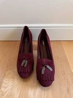 Burgundy suede high heel pumps (size 40)