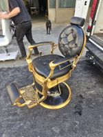 Barberstuhl gold schwarz Leder Vintage wie Neu! NP 1'800.-
