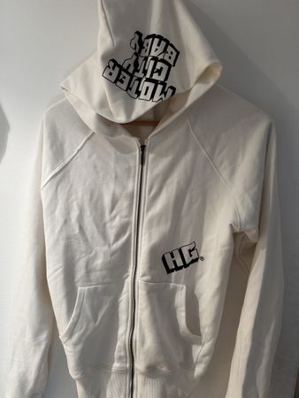 Sweat à capuche HG blanc imprimé motif taille S