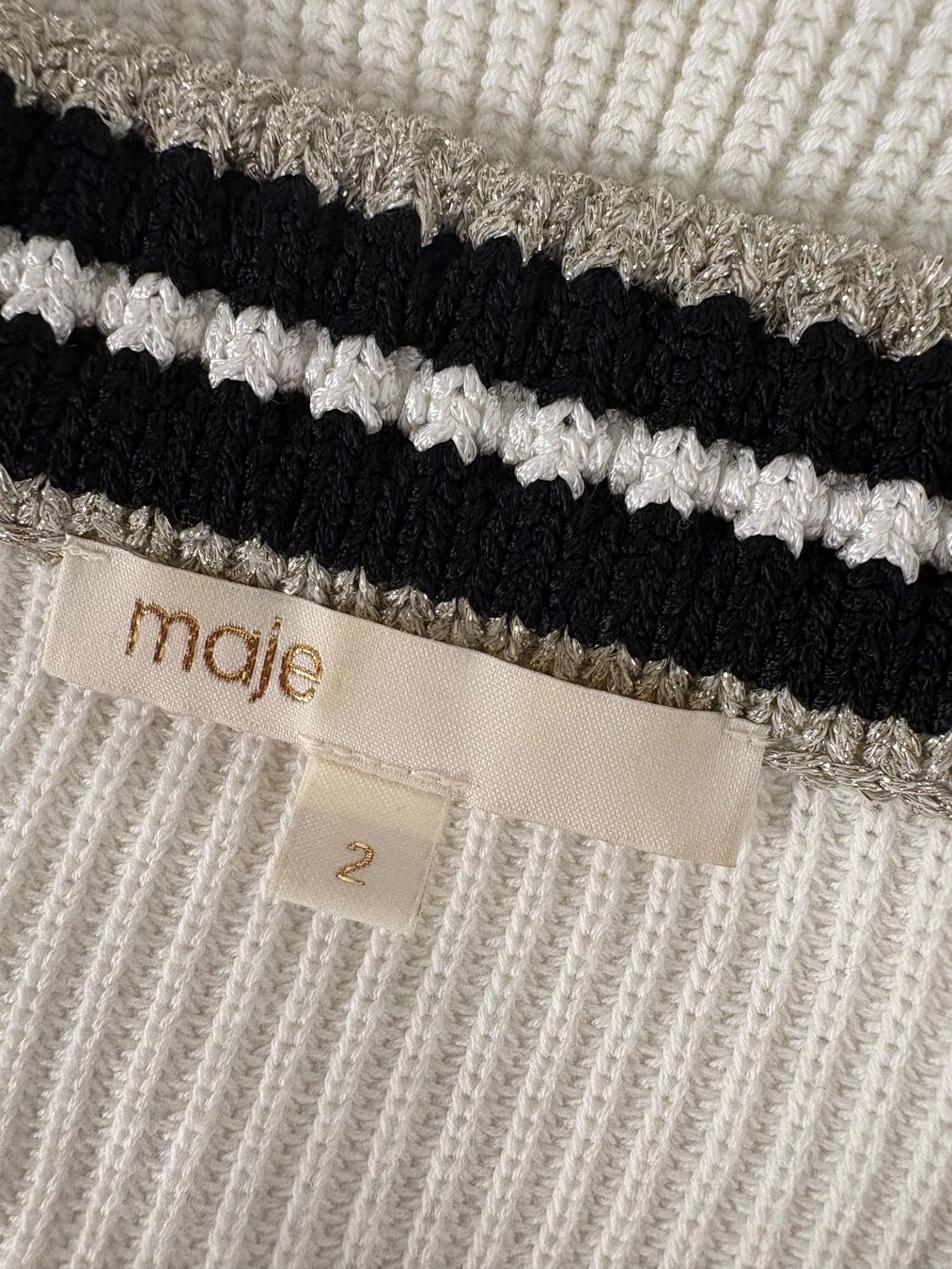 Maje Maglioni & Felpe: Maje Strickpullover mit V-Ausschnitt Meteo offwhite weiss 36 – Usato da Regensdorf venduto da secondchancefashion 5