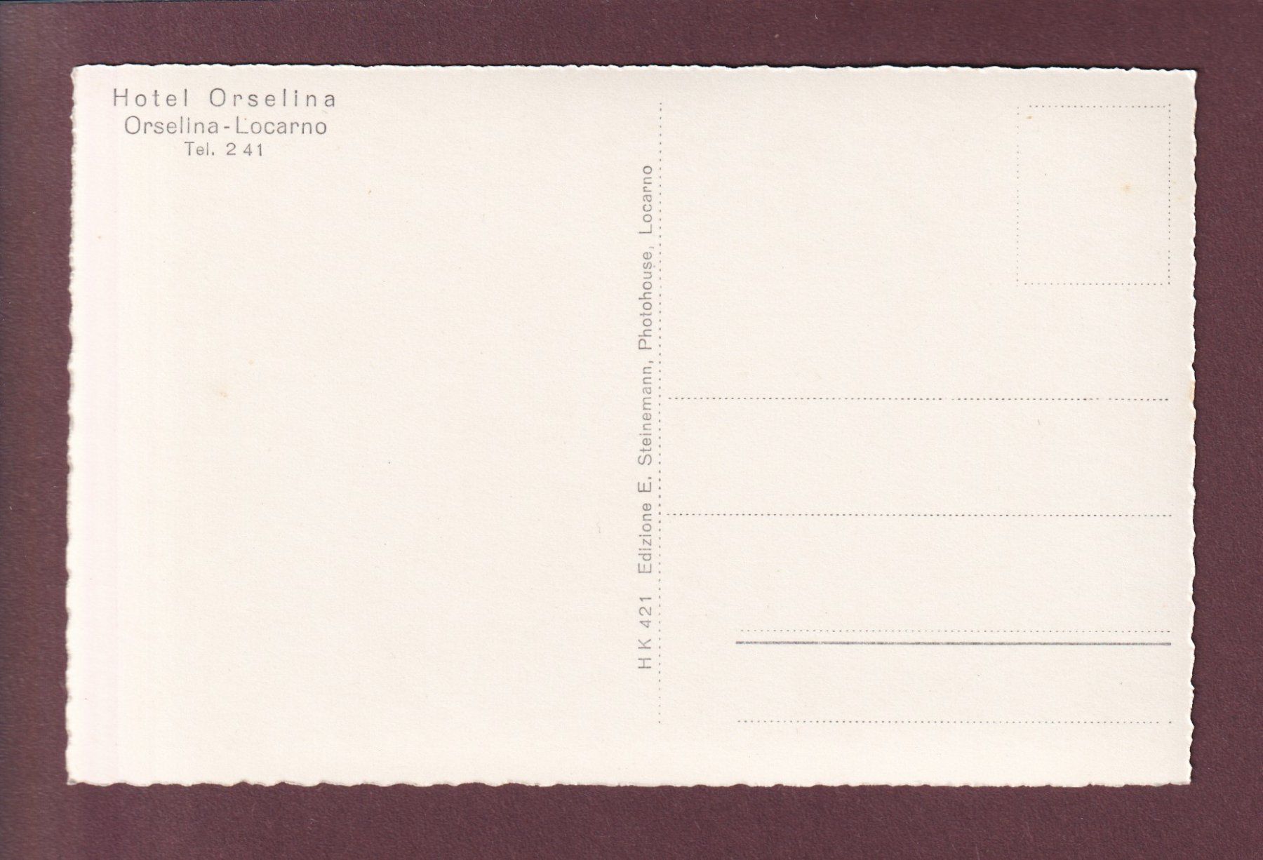 Cartoline postali: ORSELINA - Hotel – Usato da Pully venduto da nicecards 1