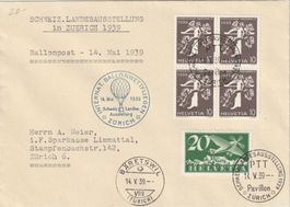 1939, Landi Ballonflug nach Bäretswil, mit Armbrust-Vierer
