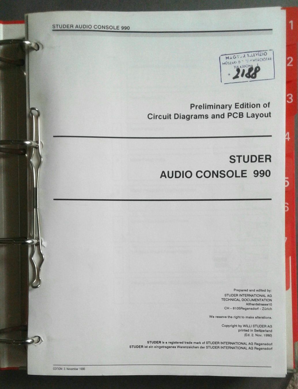 Bücher: Studer Audio Console 990 – Gebraucht aus Lausanne von LasloH 2