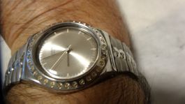 S-WATCH HERREN UHR,QUARTZ.SWISS MADE.VIEL STEINS.LÄÜFT