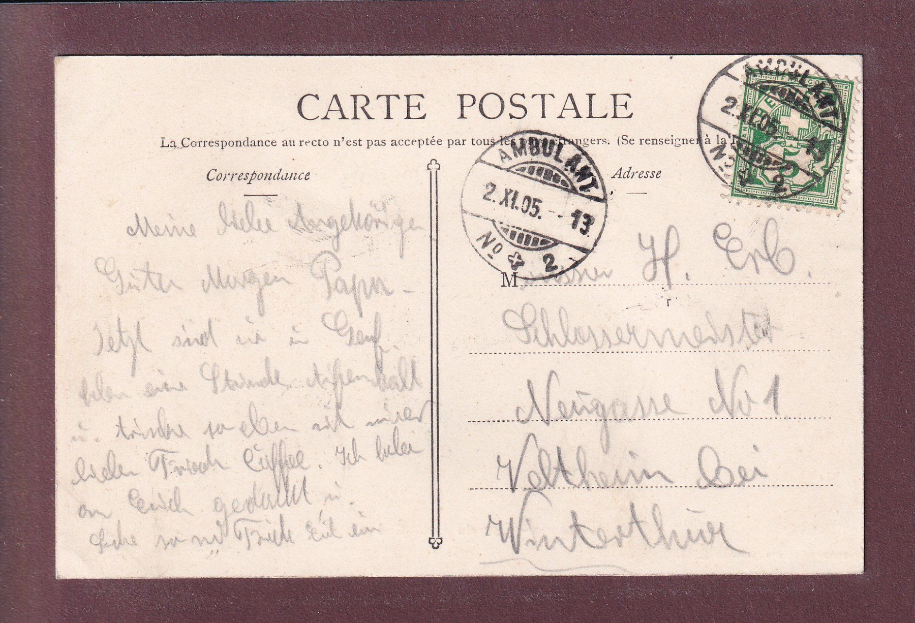 Cartoline postali: LAUSANNE - Petit Chêne - 1905 – Usato da Pully venduto da nicecards 1