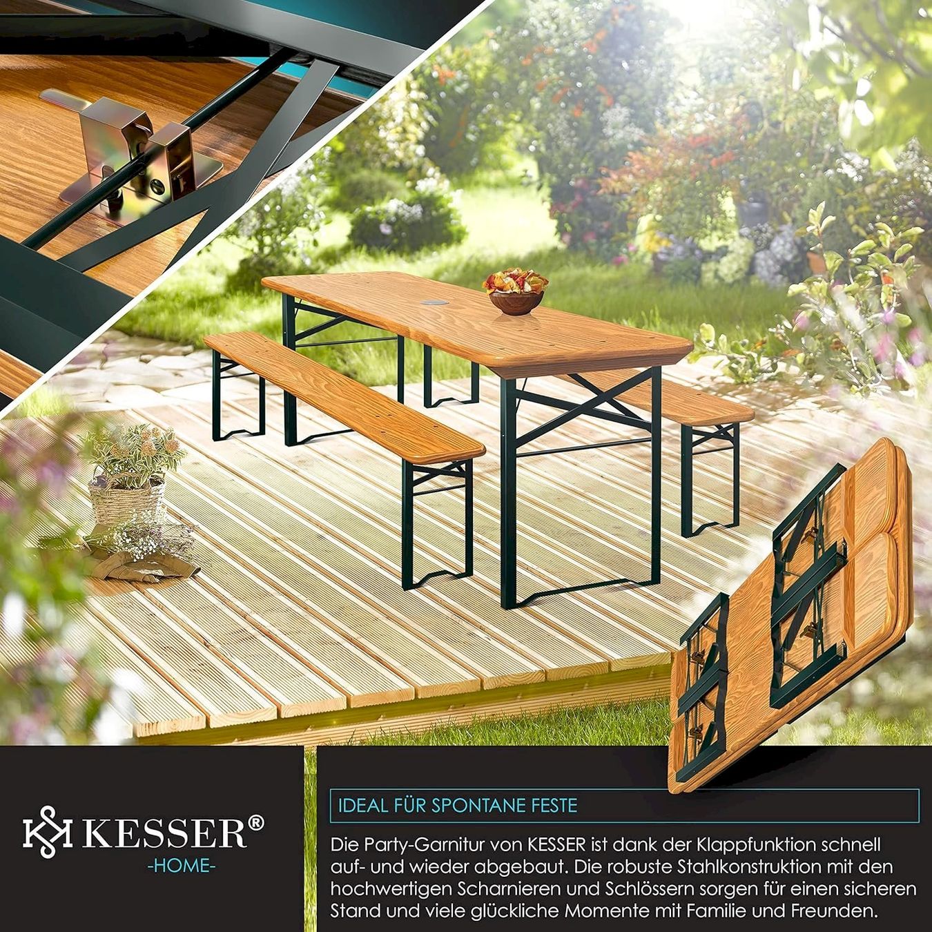 Salotti da giardino: Bierzeltgarnitur 3-Tlg 170x46x75cm – Nuovo e nell'imballaggio originale da Bottighofen venduto da zaap 3