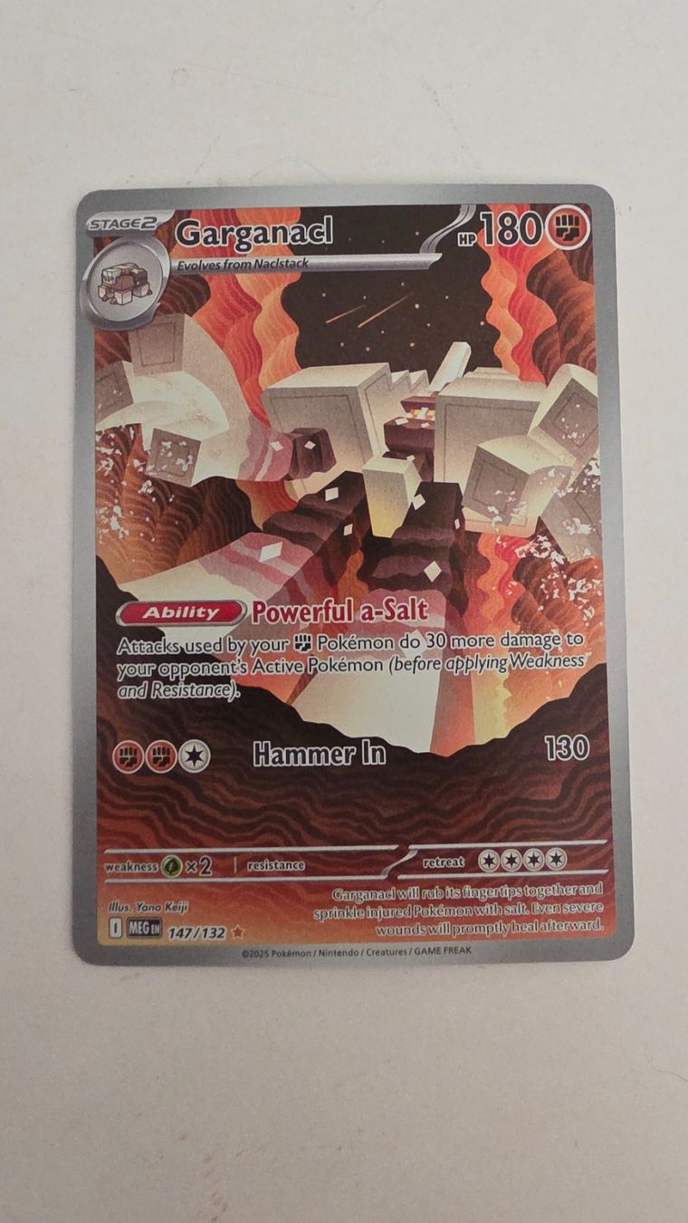 Pokémon Carte collezionabili: Garganacl - 147/132 - Mega Evolution - IR – Nuovo (secondo la descrizione) da Richterswil venduto da Goennjamin90